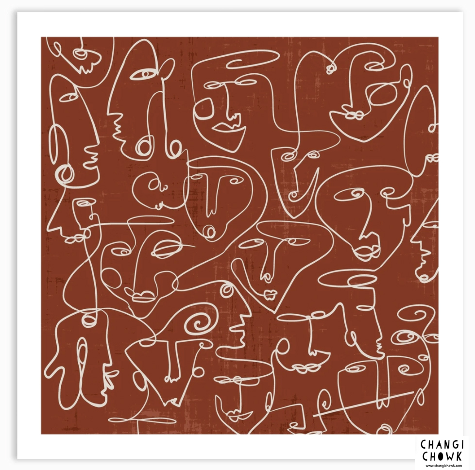 Lineart faces Singapore Art Illustration