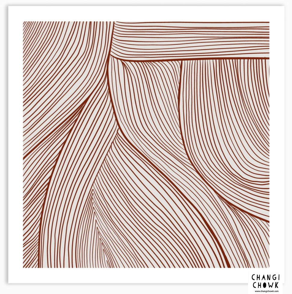 Boho Lineart Singapore Art Illustration Palm Waves